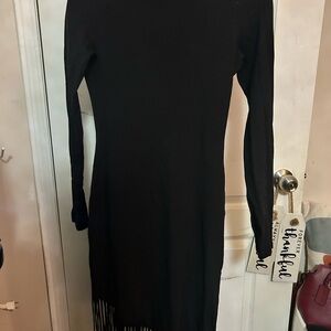 Elegant Black Long-Sleeve Dress